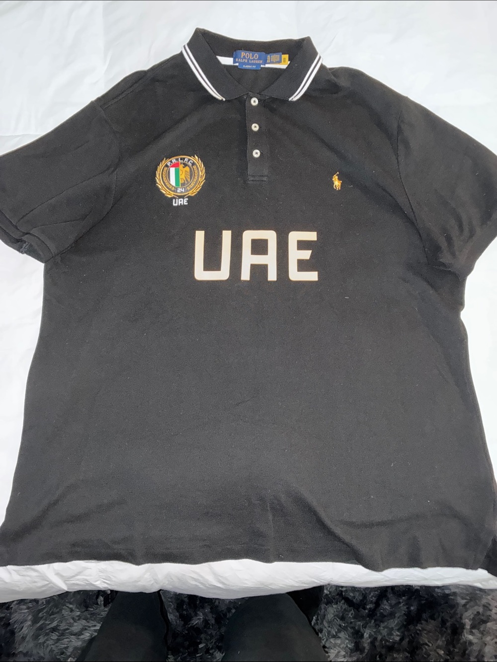 Polo by Ralph Lauren Black Polo with UAE Chest Emblem